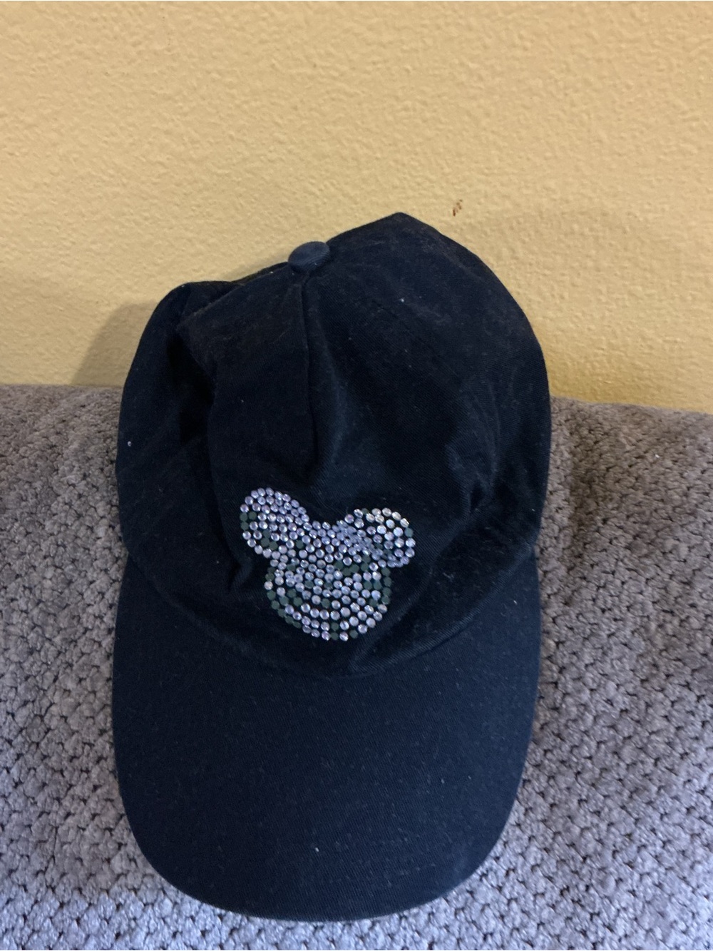 Black Kids adults Baseball Cap Rhinestone Mickey Accent used